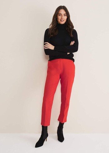 Phase Eight Ulrica Straight Legs Trousers Red USA | 9084351-BW